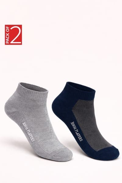 John Players Anitmicrobial No Show Socks - Pack of 2