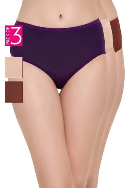 Pack of 3 Mid Waist Hipster Panties