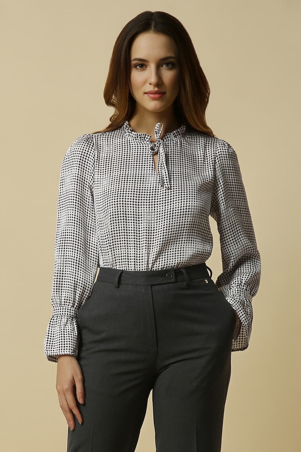 Women White Printed Formal Top