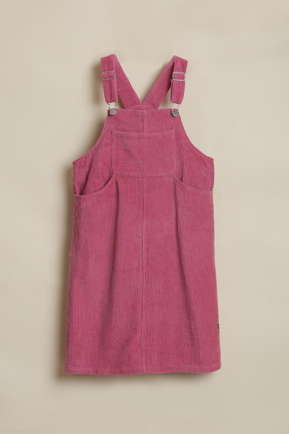 Girls Pink Textured Dungarees