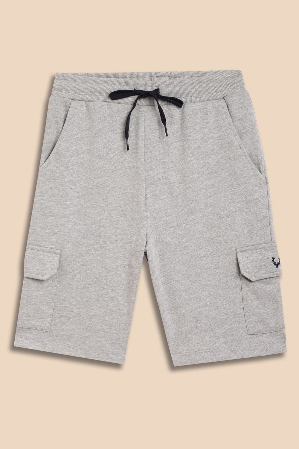 Boys Grey Solid Shorts