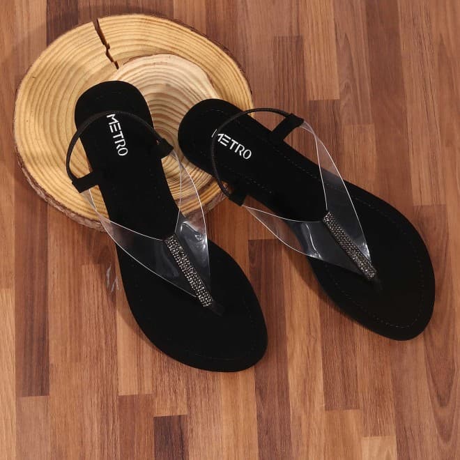 Women Black Casual Sandals