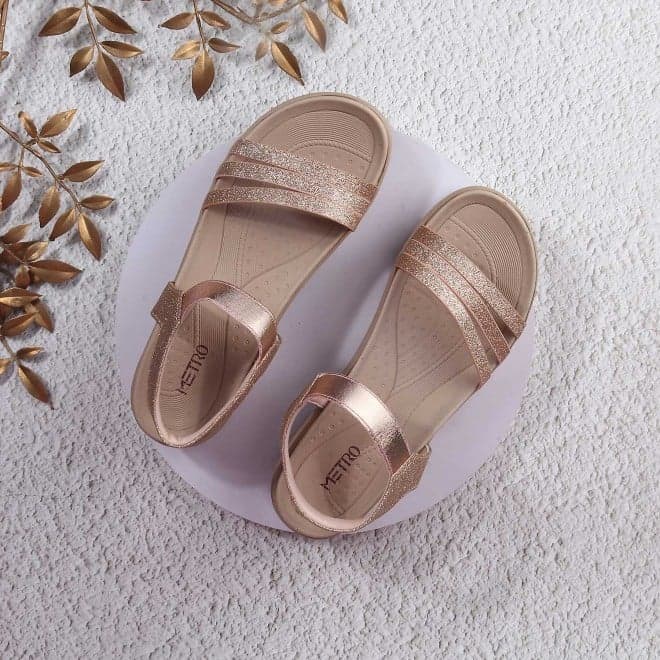 Women Rose-Gold Casual Sandals