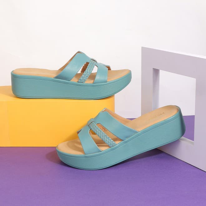 Women Blue Casual Slip Ons