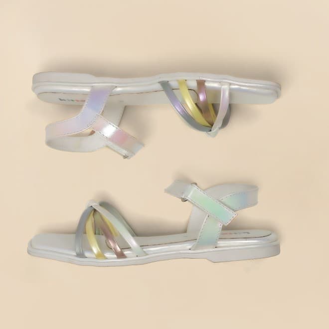 Girls White Casual Sandals