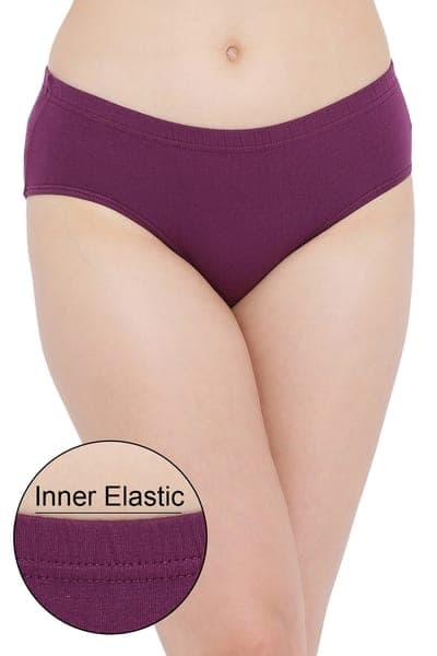 Buy Cotton Mid Waist Hipster Panty with Inner Elastic In Purple Online - Clovia Buy Cotton Mid Waist Hipster Panty with Inner Elastic In Purple Online - Clovia
