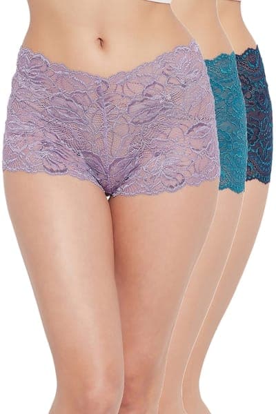 Pack of 3 Low Waist Boyshorts - Lace Pack of 3 Low Waist Boyshorts - Lace