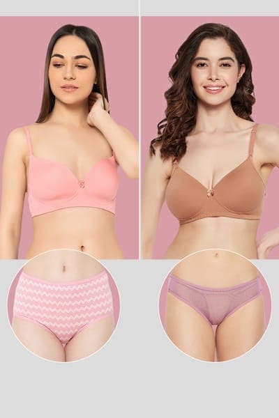 Pack of 4 Padded Non-Wired Multiway T-shirt Bras & Panties Pack of 4 Padded Non-Wired Multiway T-shirt Bras & Panties