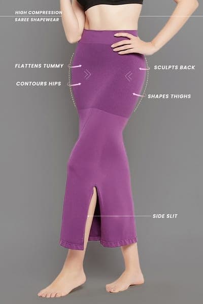 Saree Shapewear with Side-Slit in Violet Saree Shapewear with Side-Slit in Violet