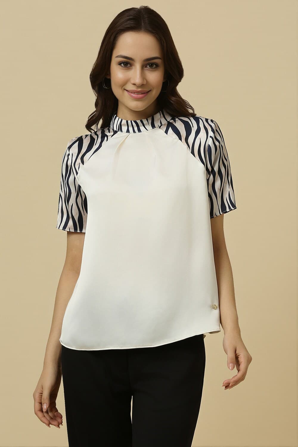 Women White Printed Formal Top Women White Printed Formal Top