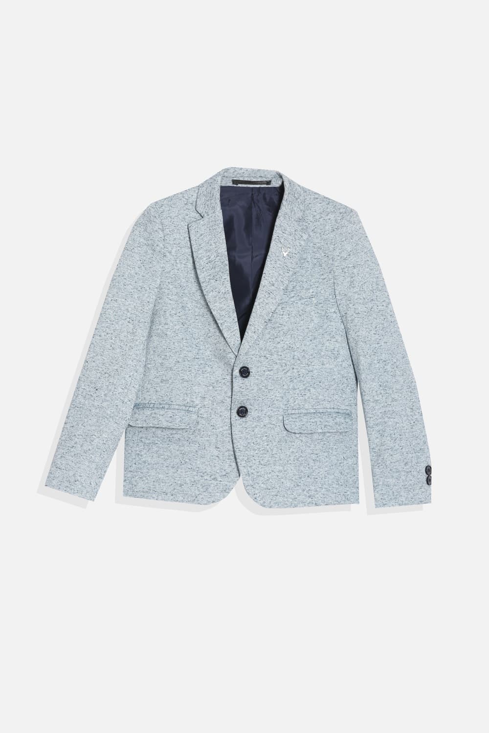 Boys Grey Textured Regular Fit Blazer Boys Grey Textured Regular Fit Blazer
