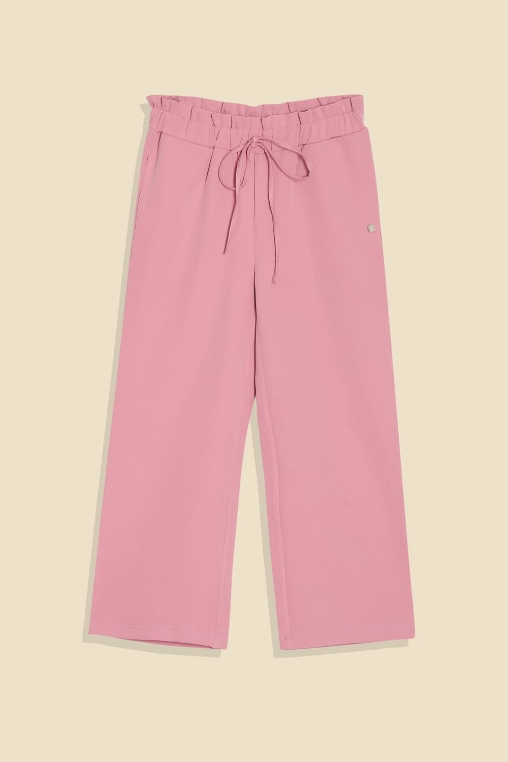 Girls Pink Solid Trousers Girls Pink Solid Trousers