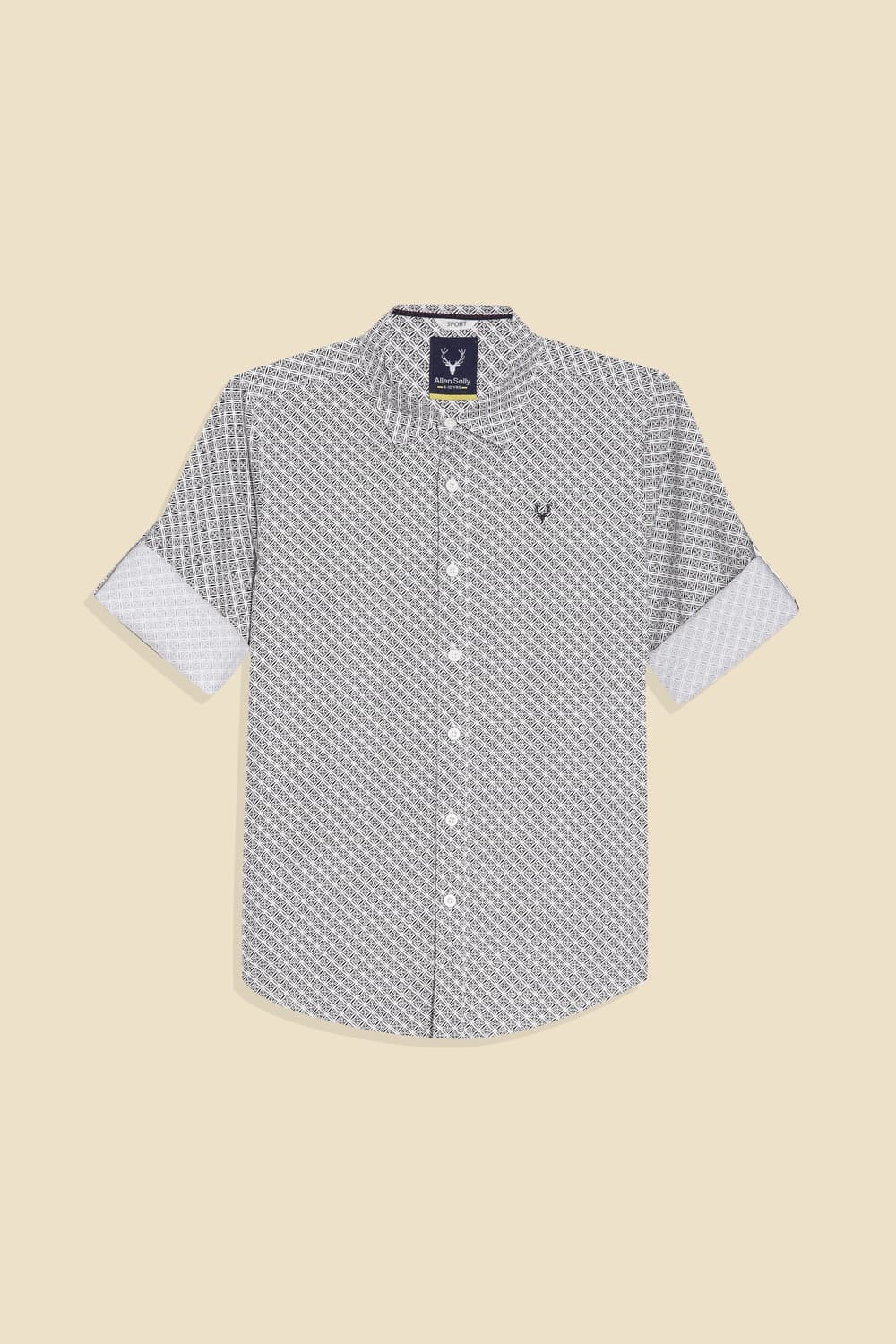Boys White Printed Casual Shirt Boys White Printed Casual Shirt