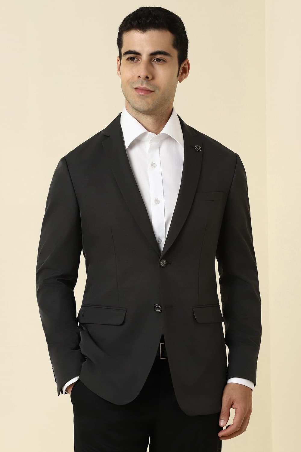 Men Charcoal Solid Formal Blazer Men Charcoal Solid Formal Blazer
