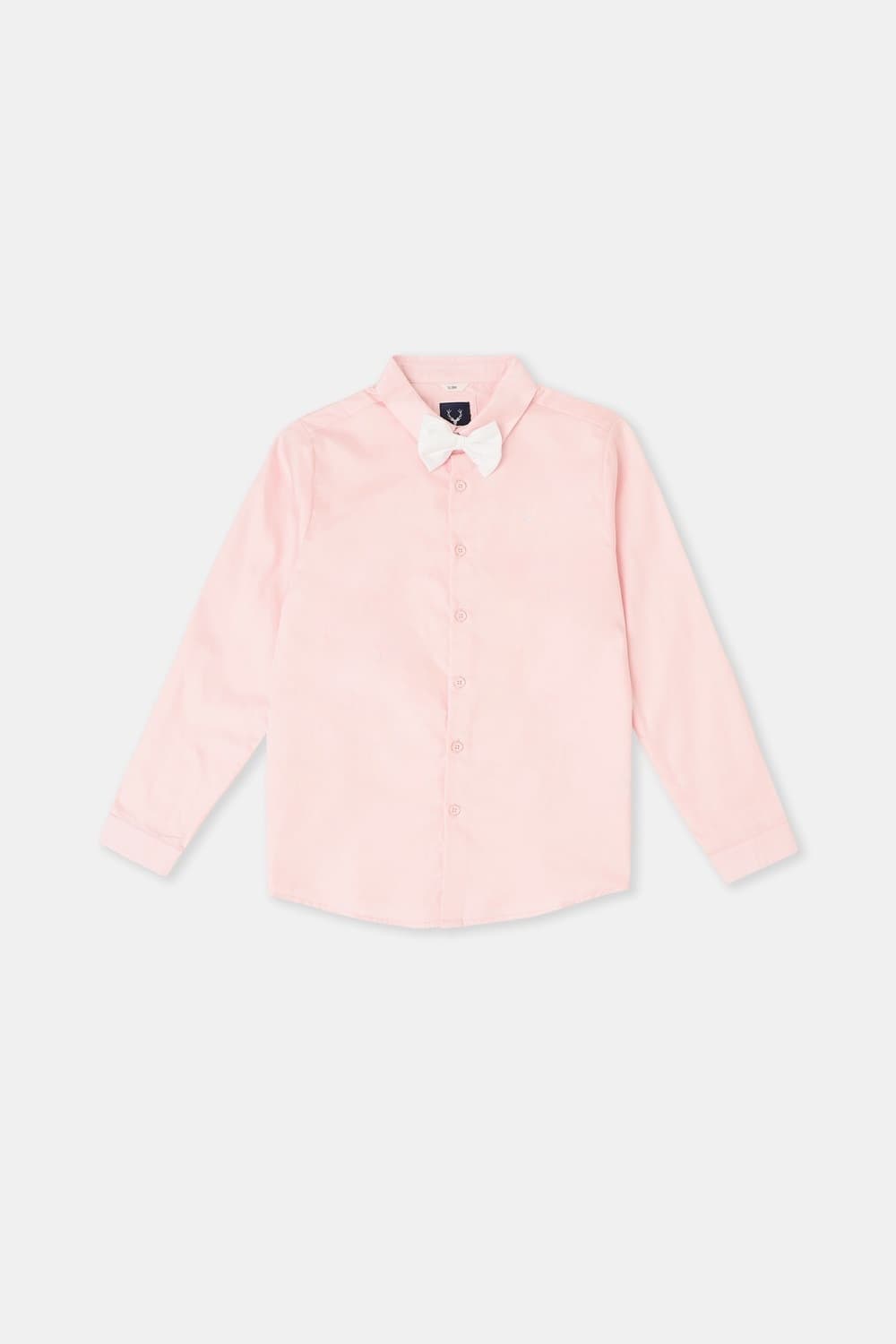 Boys Pink Solid Party Shirt Boys Pink Solid Party Shirt