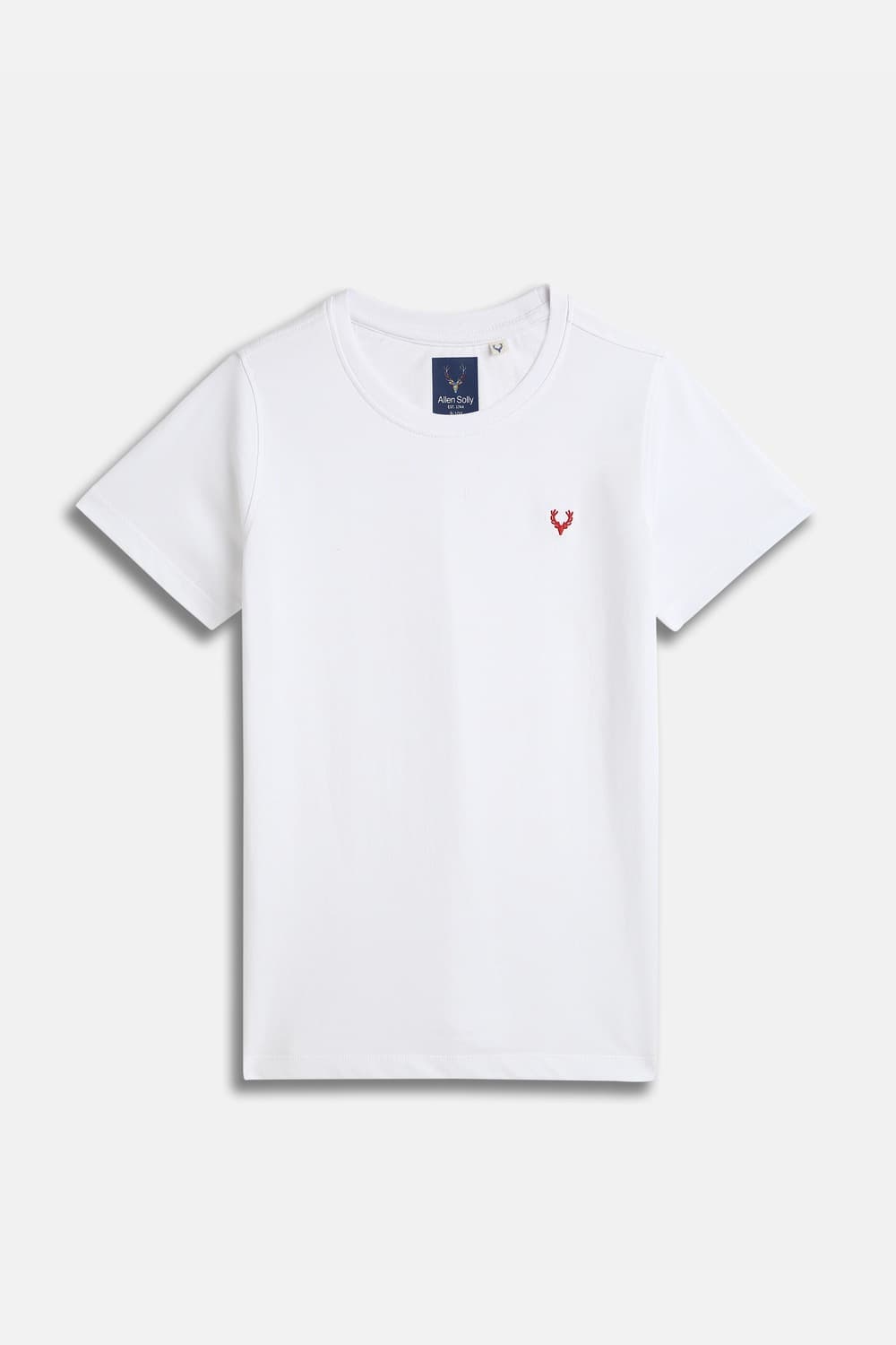Boys White Solid Crew Neck T-shirt Boys White Solid Crew Neck T-shirt