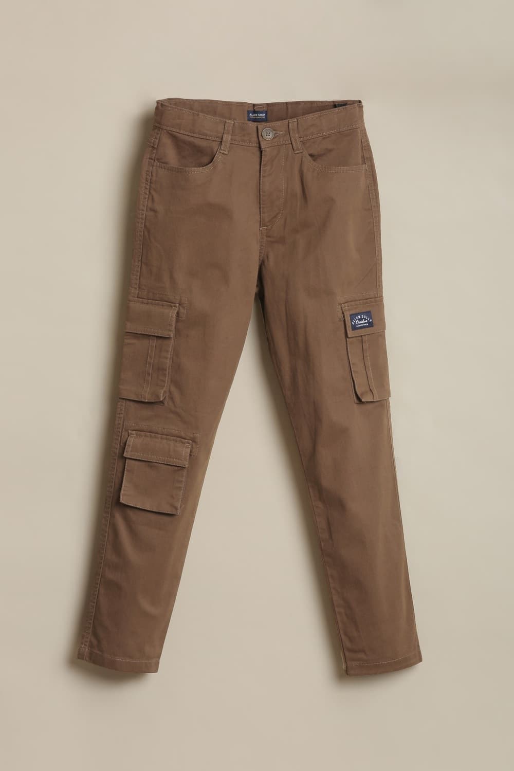 Boys Brown Solid Trousers Boys Brown Solid Trousers