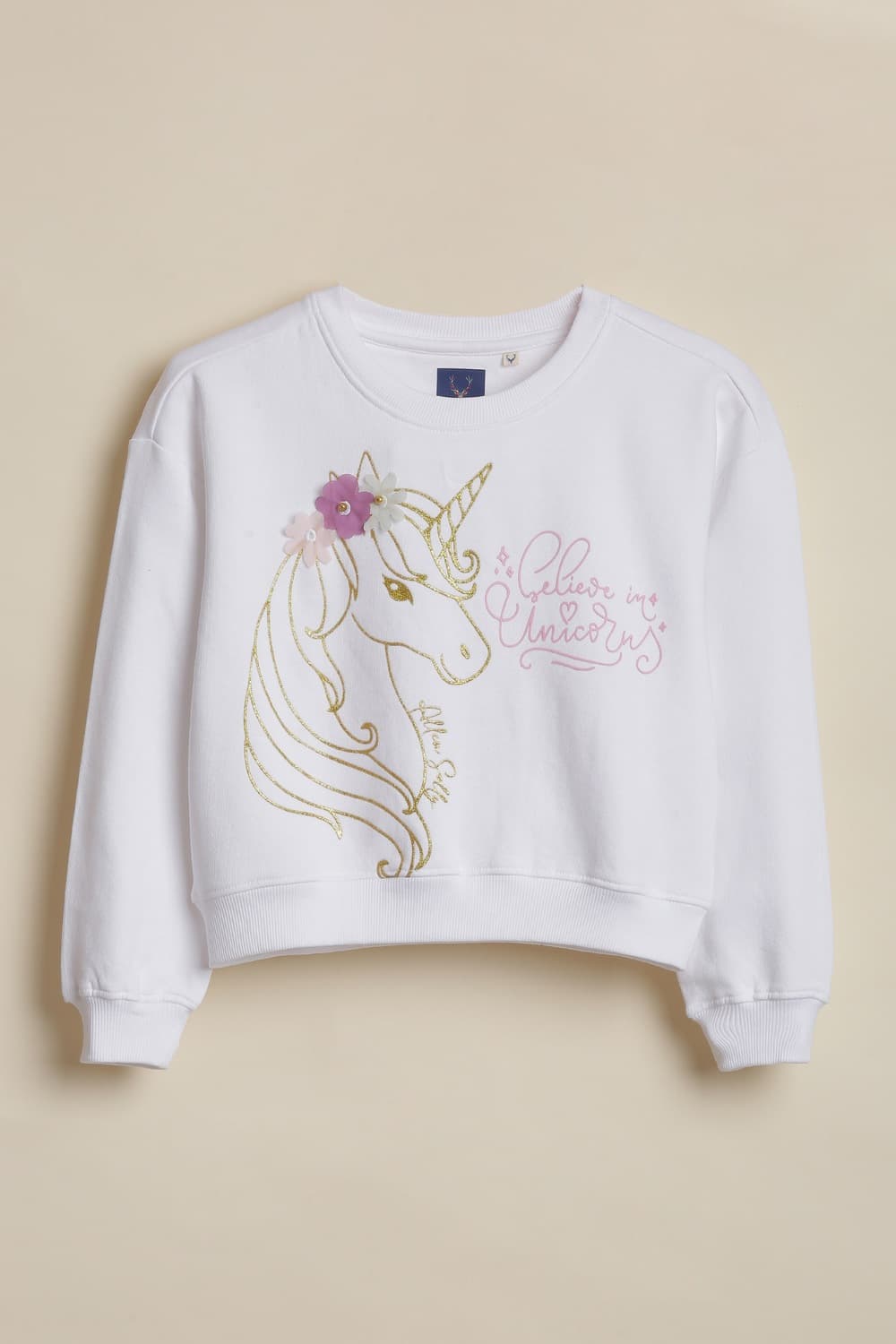 Girls White Embellished Sweatshirt Girls White Embellished Sweatshirt