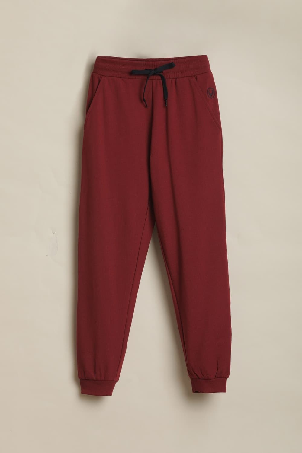 Boys Maroon Solid Track Pants Boys Maroon Solid Track Pants