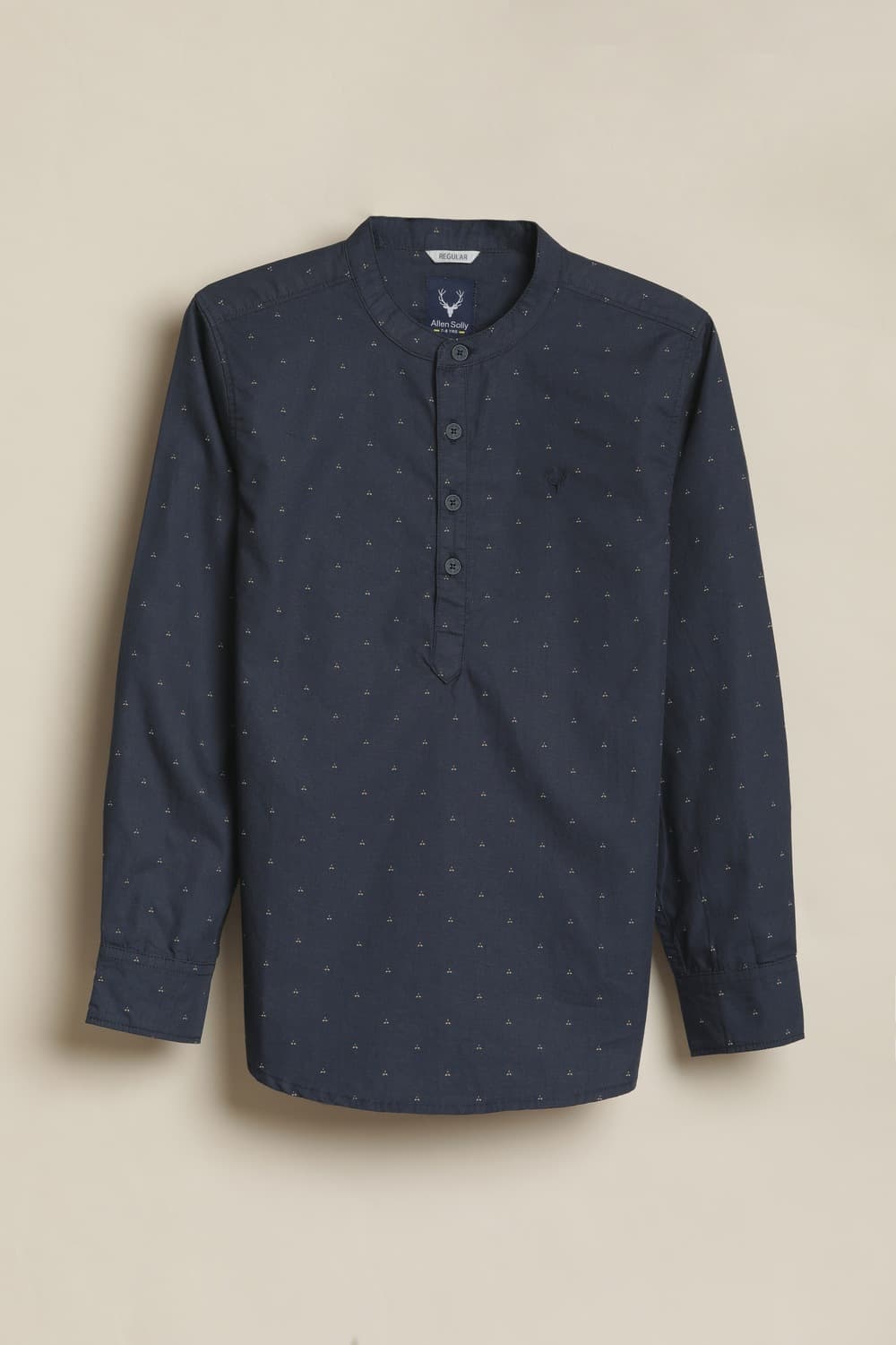 Boys Navy Print Casual Shirt Boys Navy Print Casual Shirt