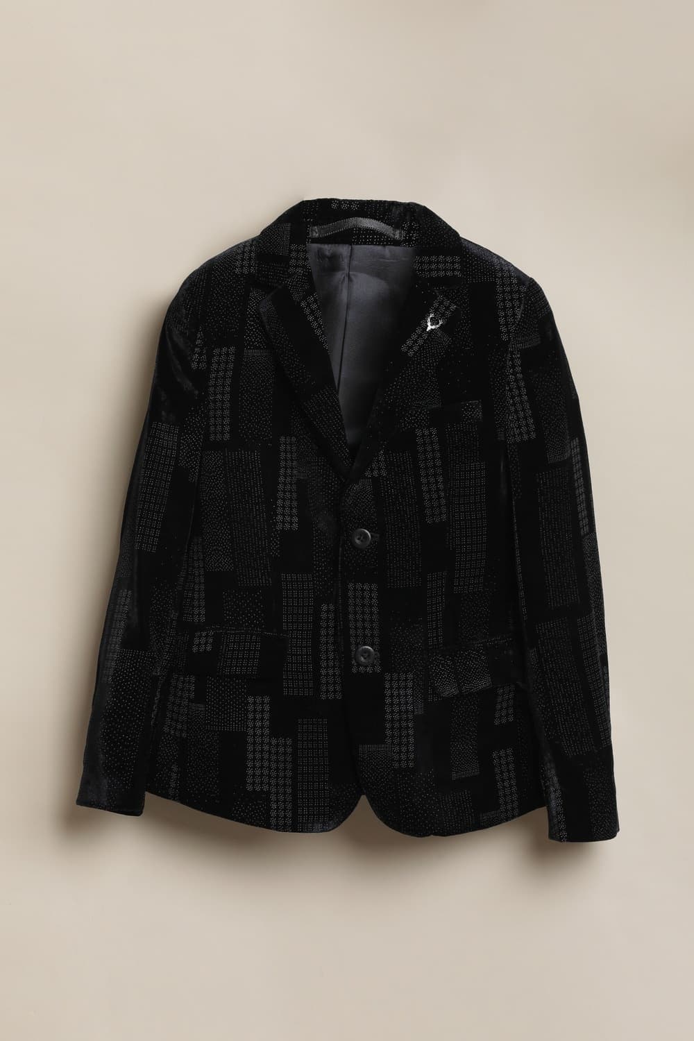 Boys Black Printed Blazer Boys Black Printed Blazer