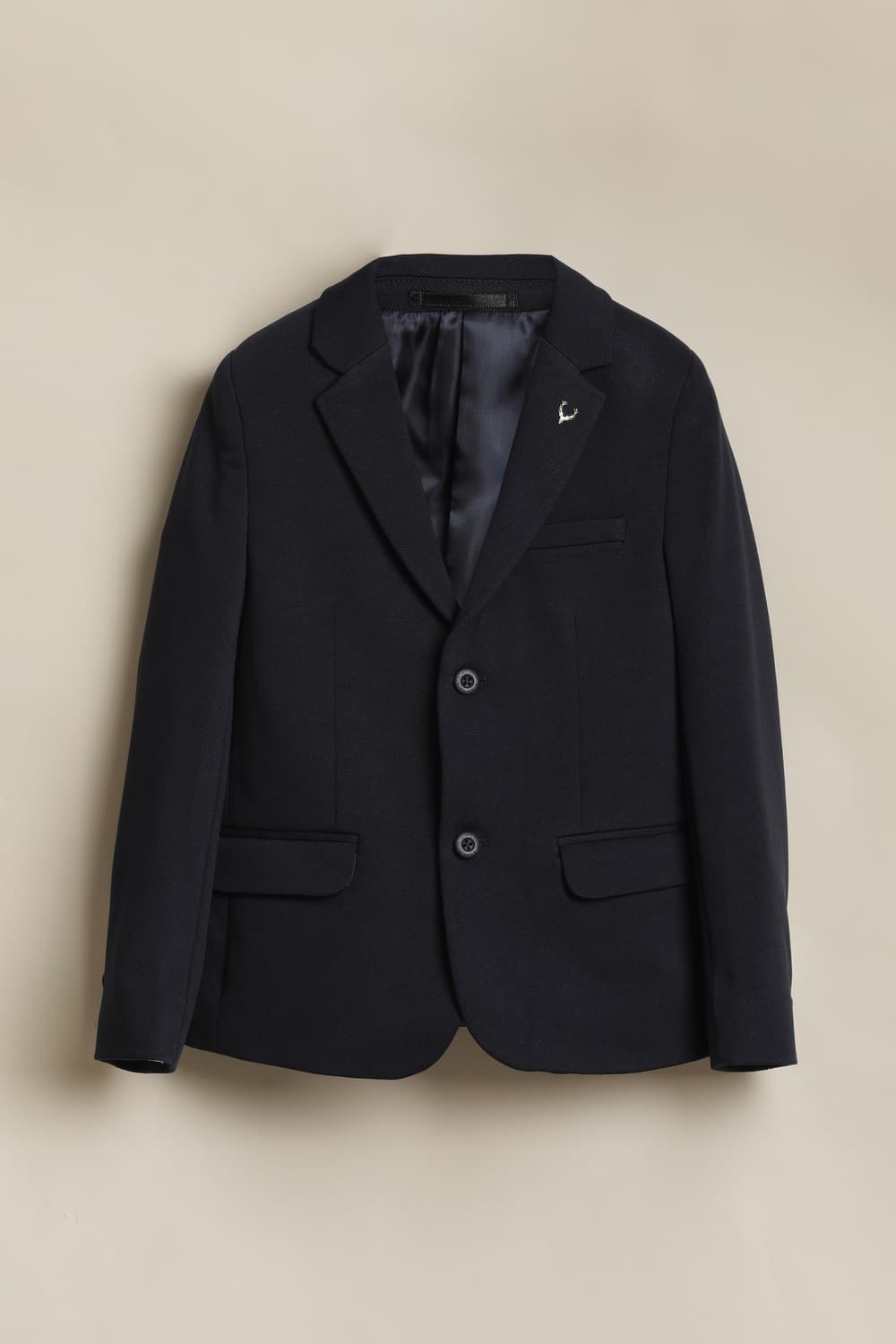 Boys Navy Textured Blazer Boys Navy Textured Blazer