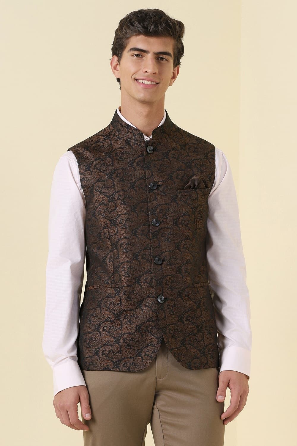 Men Print Green Party Nehru Jacket Men Print Green Party Nehru Jacket