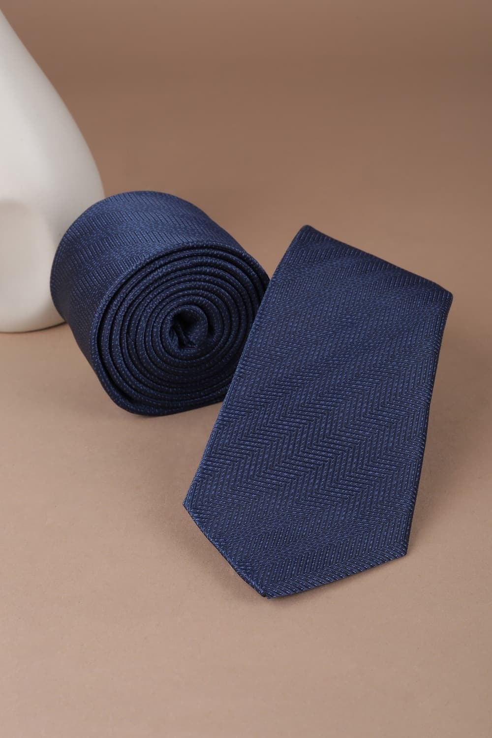 Men Navy Textured Formal Tie Men Navy Textured Formal Tie