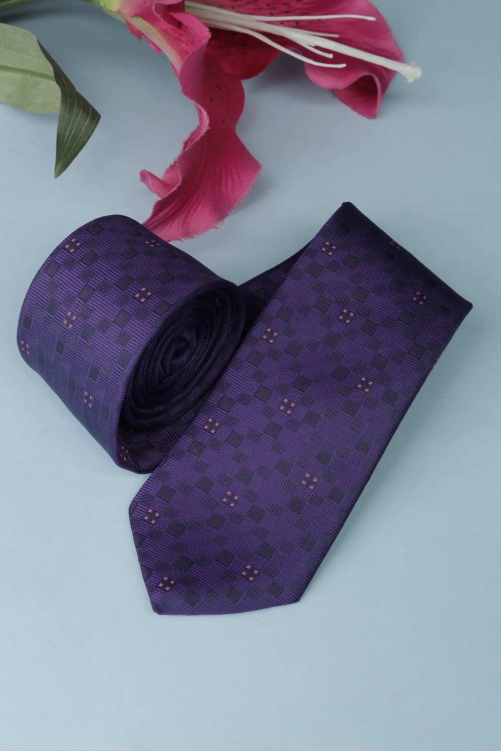 Men Purple Embroidered Formal Tie Men Purple Embroidered Formal Tie