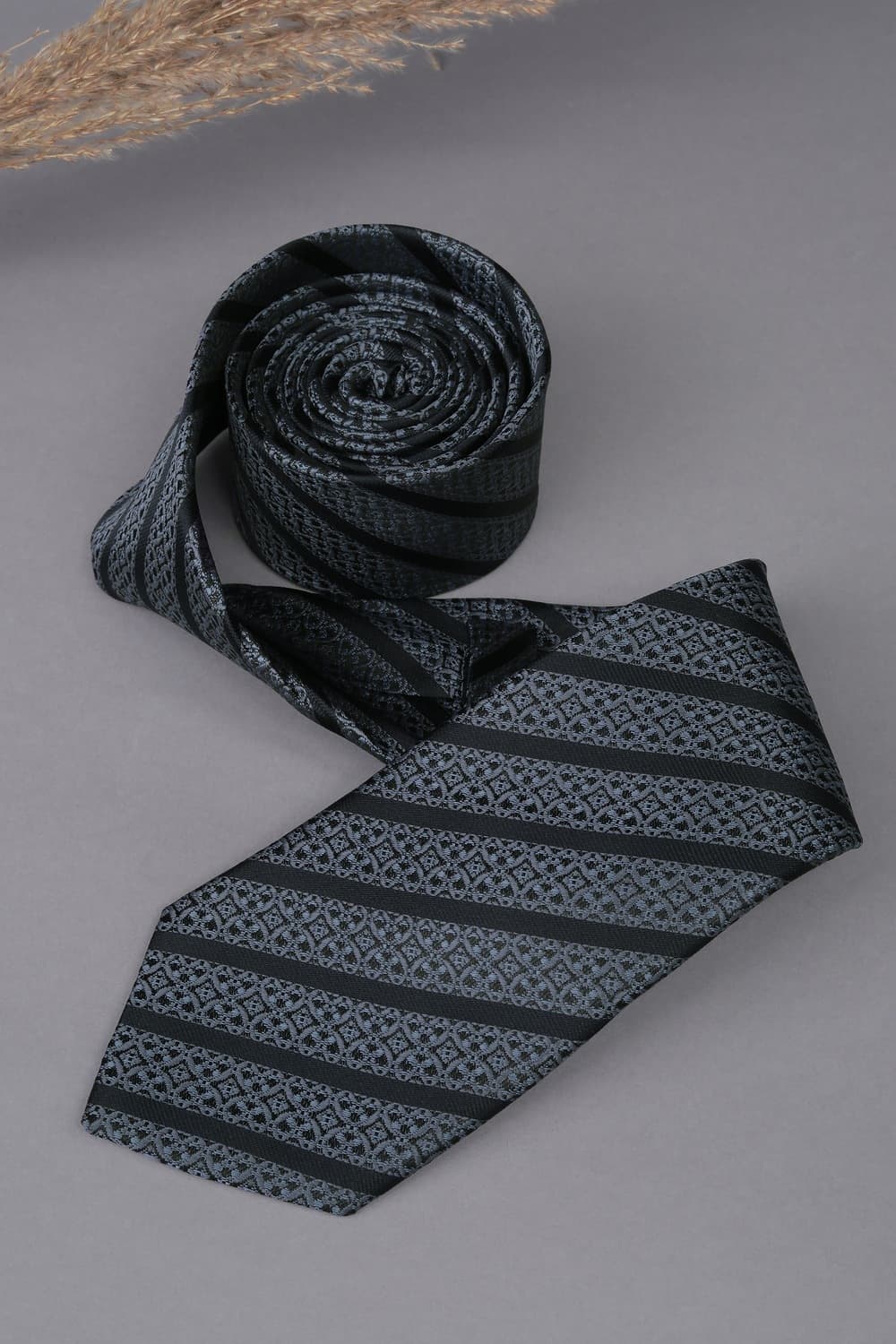 Men Navy Stripe Casual Tie Men Navy Stripe Casual Tie