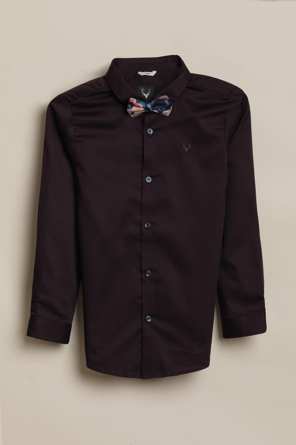 Boys Purple Solid Party Shirt Boys Purple Solid Party Shirt