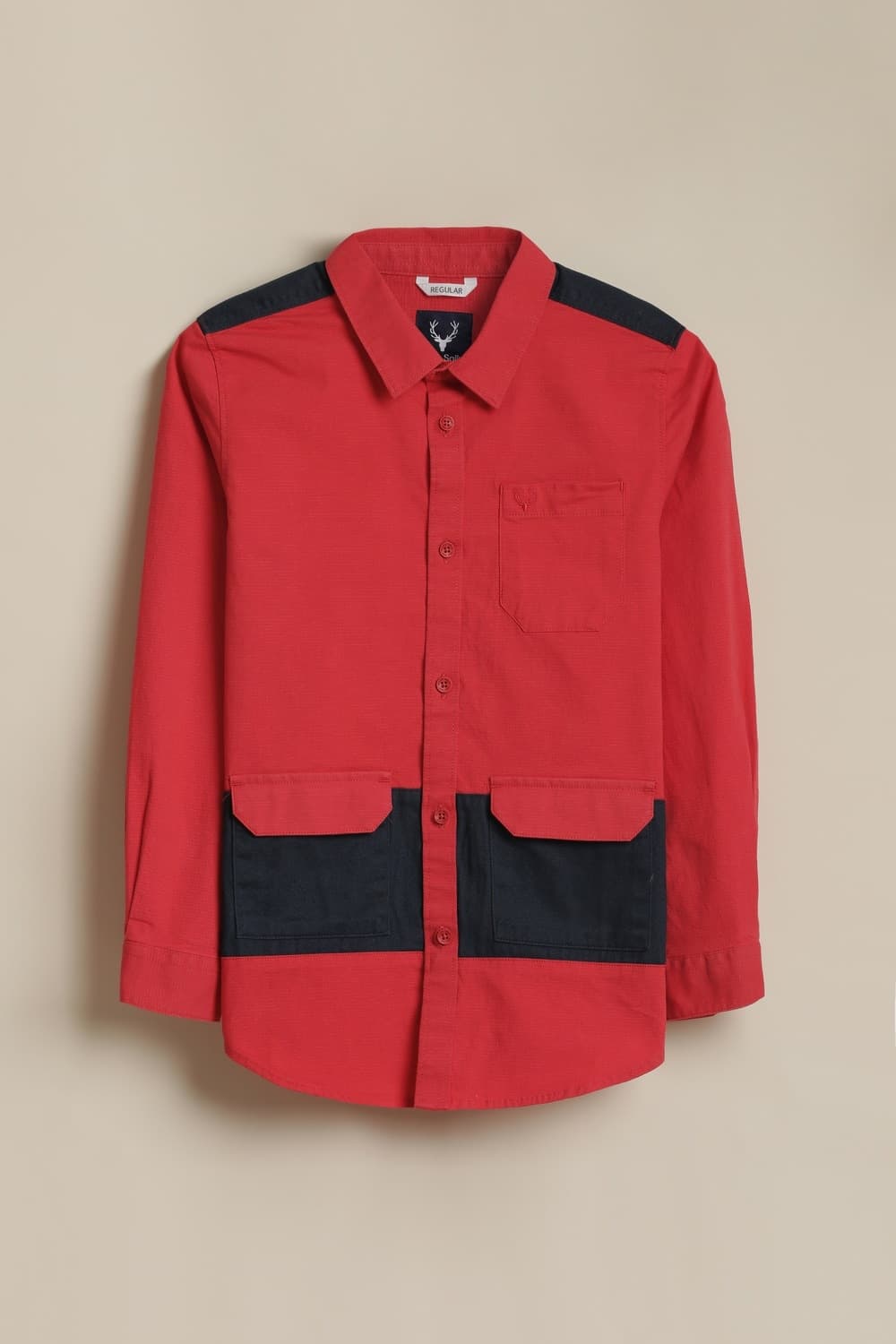 Boys Red Patterned Casual Shirt Boys Red Patterned Casual Shirt