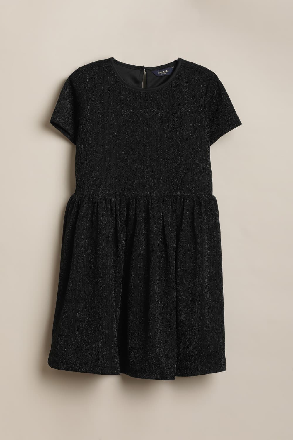 Girls Black Print Knee Length Party Dress Girls Black Print Knee Length Party Dress