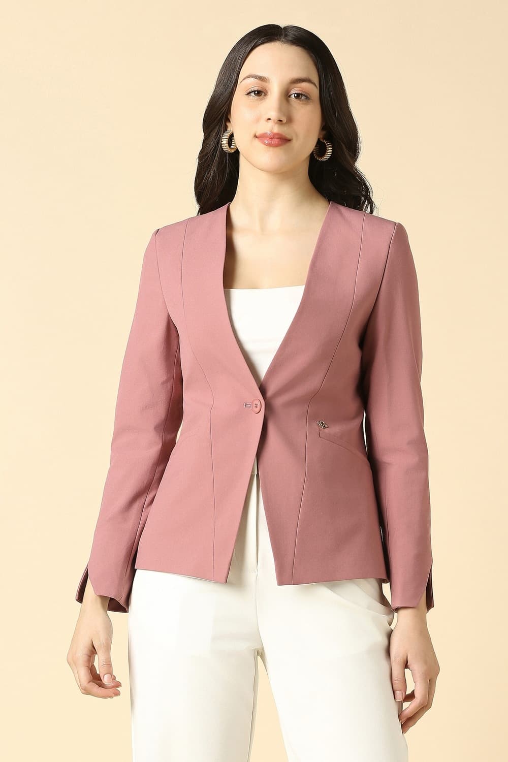 Women Pink Blazer Women Pink Blazer