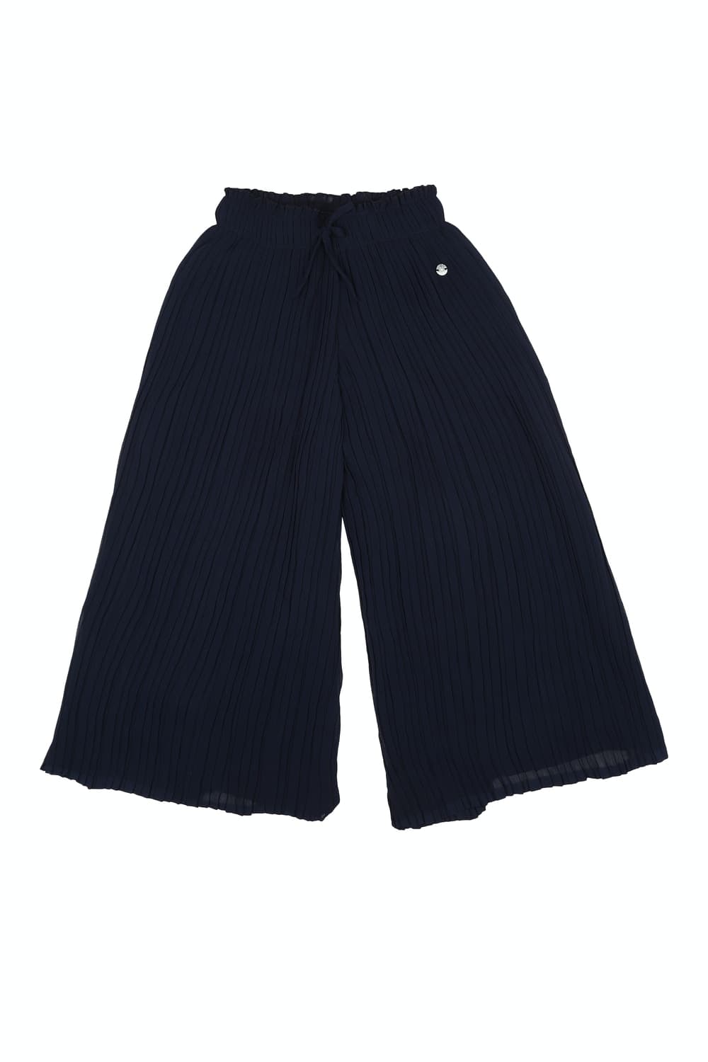 Girls Navy Solid Contemporary Fit Trousers Girls Navy Solid Contemporary Fit Trousers