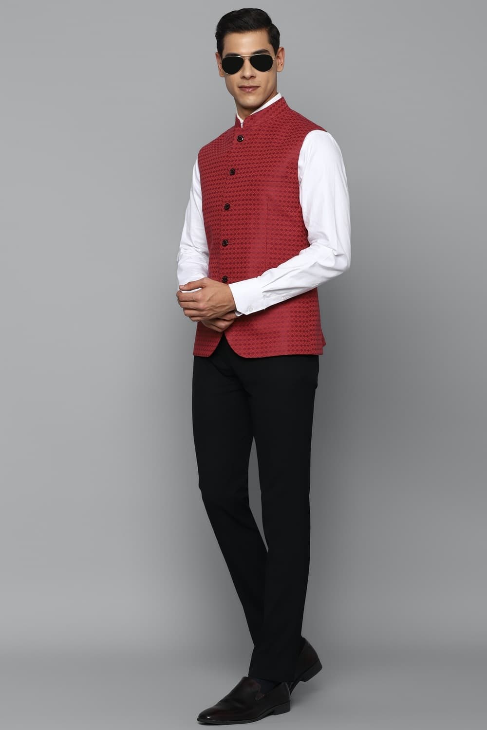 Men Printed Pink Party Nehru Jacket Men Printed Pink Party Nehru Jacket