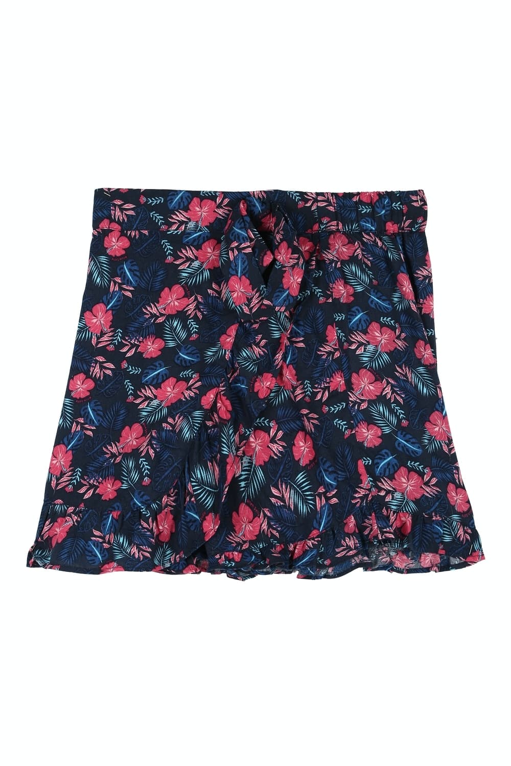 Girls Navy Printed Contemporary Fit Shorts Girls Navy Printed Contemporary Fit Shorts