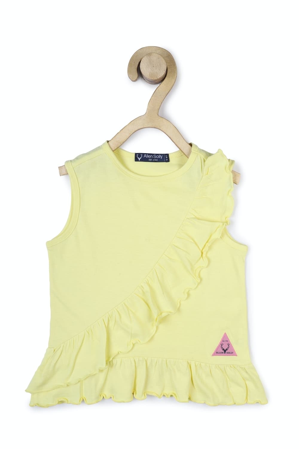Girls Yellow Solid Casual Top Girls Yellow Solid Casual Top