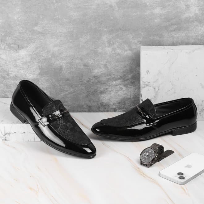 Men Black Party Moccasin Men Black Party Moccasin