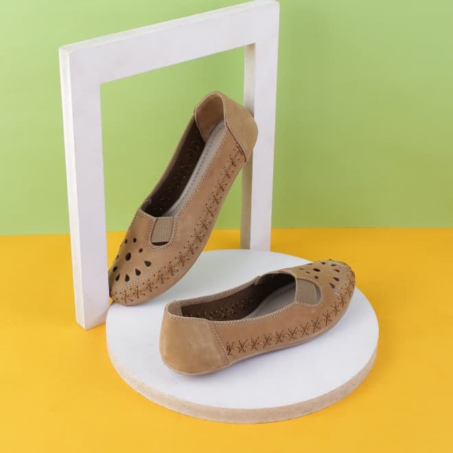 Women Beige Casual Ballerinas Women Beige Casual Ballerinas