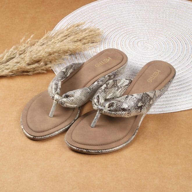 Women Gold Casual Slippers Women Gold Casual Slippers