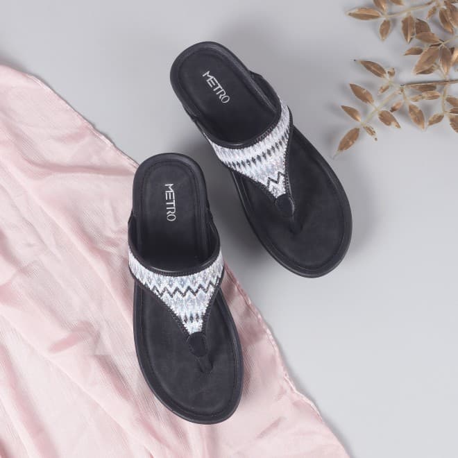 Women Black Casual Slippers Women Black Casual Slippers