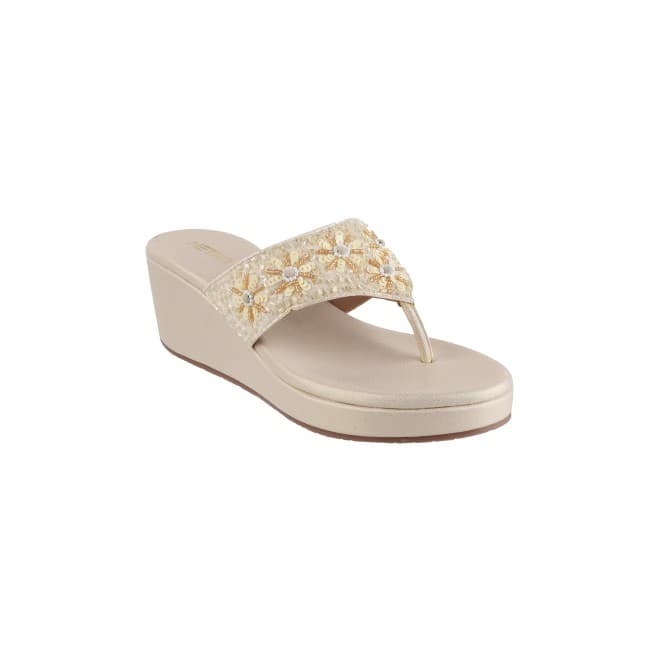 Women Gold Ethnic Slip Ons Women Gold Ethnic Slip Ons