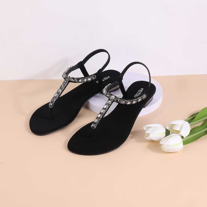 Women Black Party Sandals Women Black Party Sandals