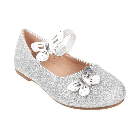 Girls Silver Casual Ballerinas Girls Silver Casual Ballerinas