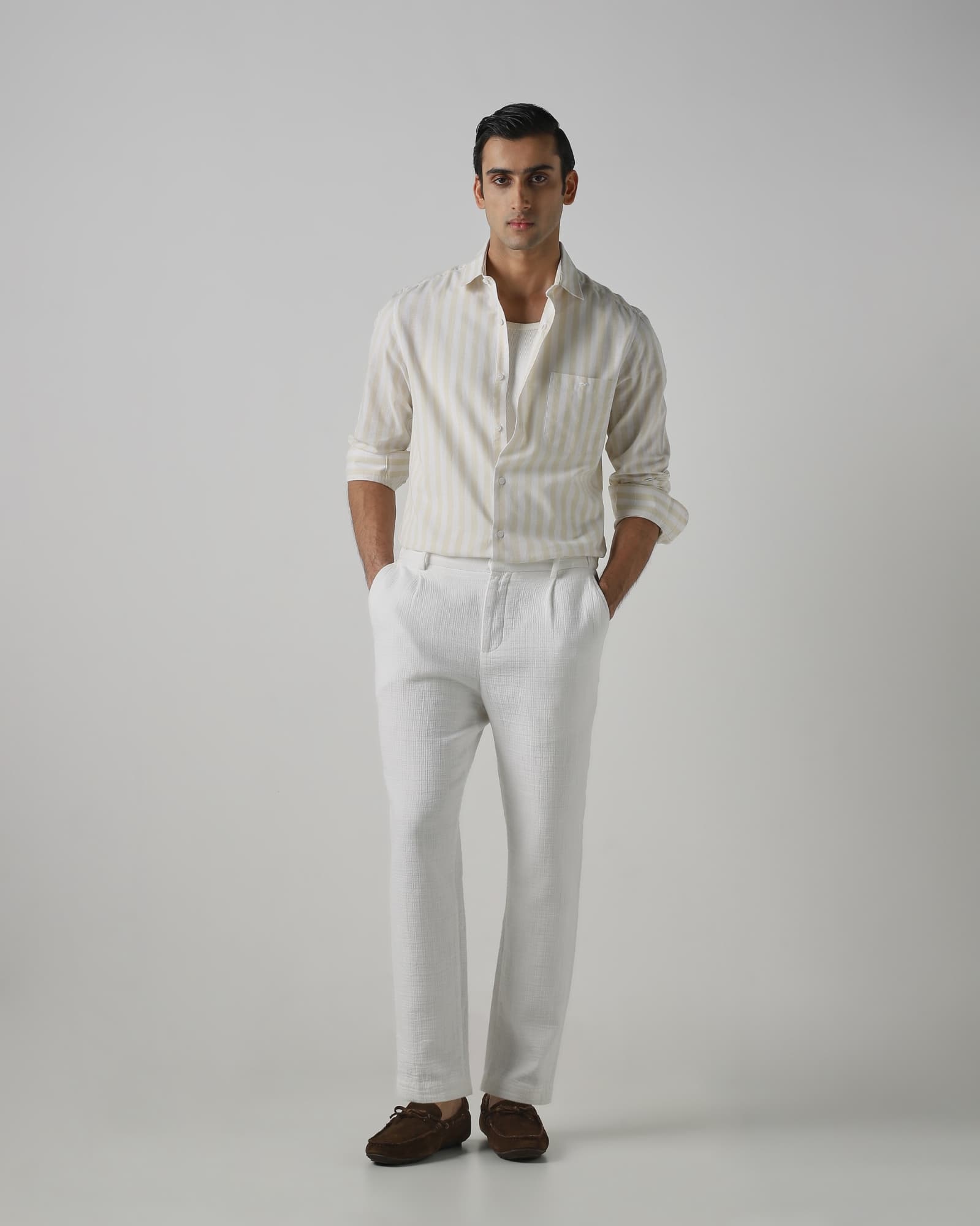 Beige Candy Stripe Shirt Beige Candy Stripe Shirt