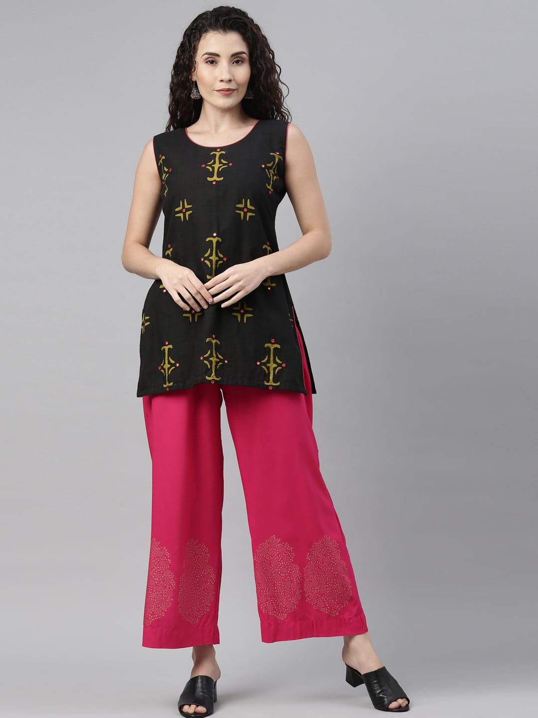 Neerus Rani Pink Color Plazzo Neerus Rani Pink Color Plazzo